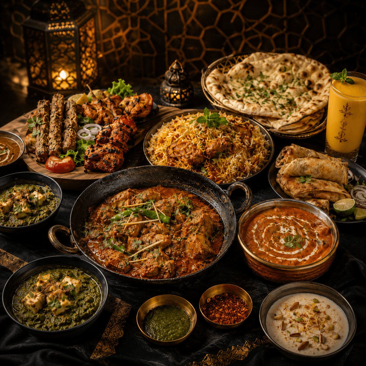 Restaurant hero background showcasing our signature dishes